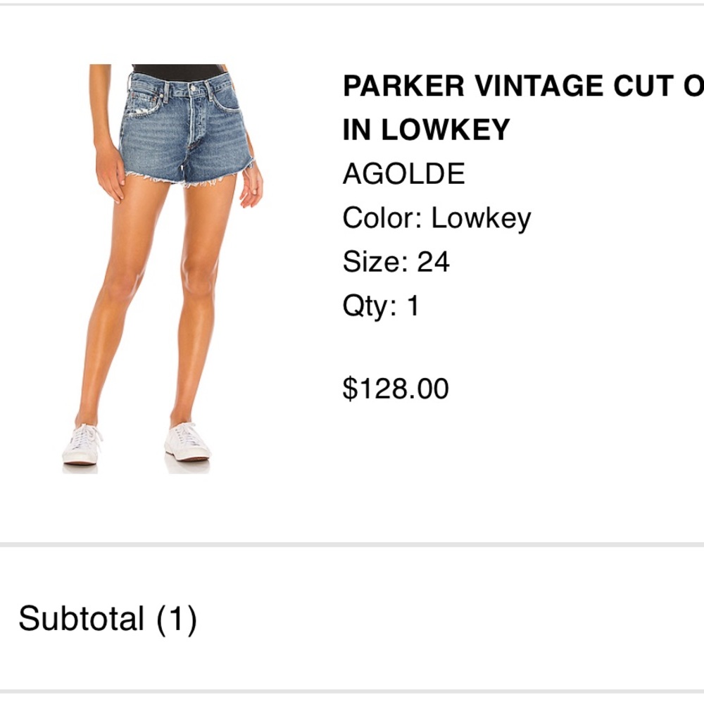 Agolde Parker Vintage Cut Off Shorts